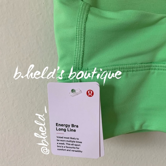 lululemon Energy Bra Long Line in Scream Green Light Size 4 Rare New NWT - Picture 3 of 16